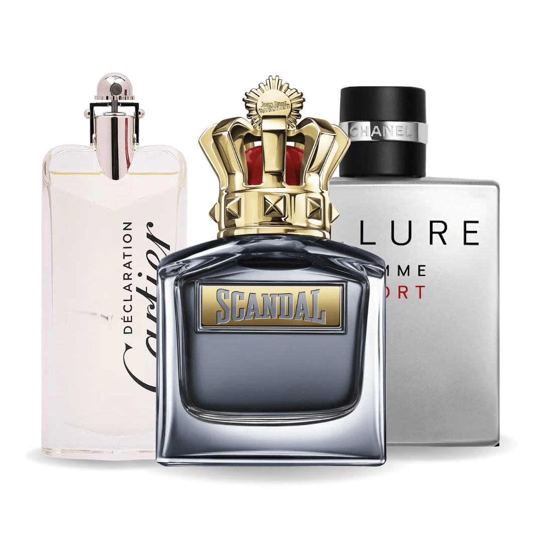 Set 3 Perfumes Allure Homme Sports, Jean Paul Gaultier Scandal & Cartier Declaration 100ml