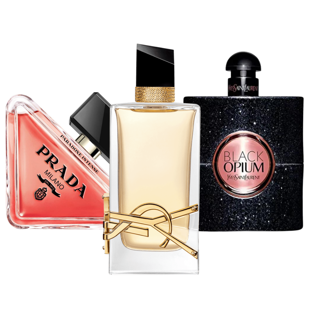 Set 3 Perfumes Prada Paradox, Black Opium & Yves Saint Laurent Libre 100ml