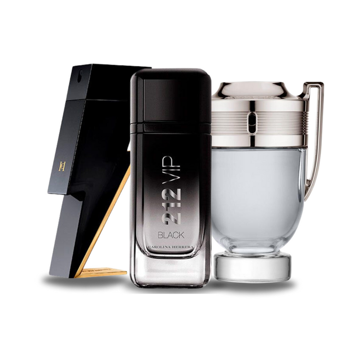 Set 3 Perfumes Bad Boy, 212 Vip Black, Paco Rabanne Invictus 100ml