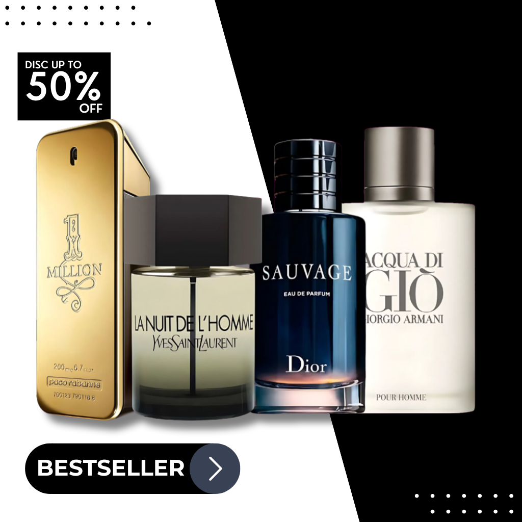 Set 4 Perfumes One Million + Sauvage + Gio Armani + LaNuit L’Homme 100ML