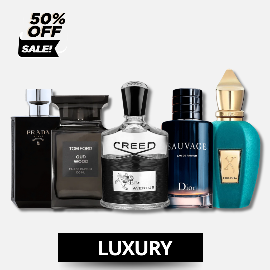 Set Luxury 5 Perfumes Creed Aventus + Sauvage + Prada + Tom Ford + Xerjoff 100ml